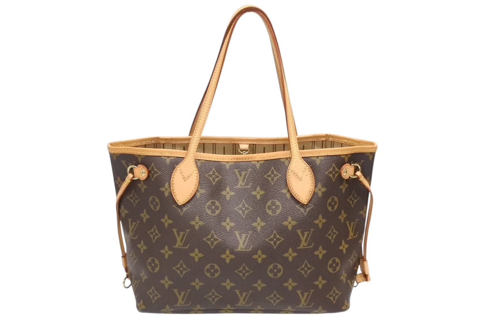 Louis Vuitton Monogram Neverfull PM Handbag Brown Vachetta Leather Gold