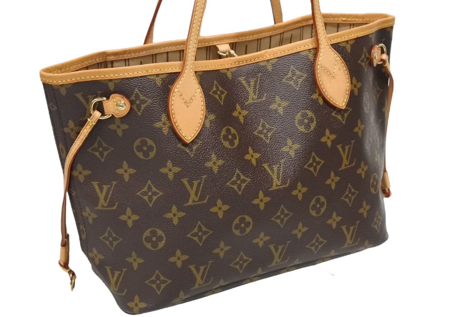 Louis Vuitton Monogram Neverfull PM Handbag Brown Vachetta Leather Gold — view 4