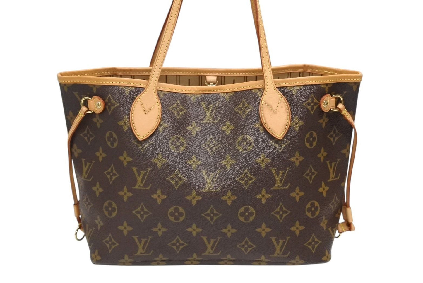 Louis Vuitton Monogram Neverfull PM Handbag Brown Vachetta Leather Gold — view 2
