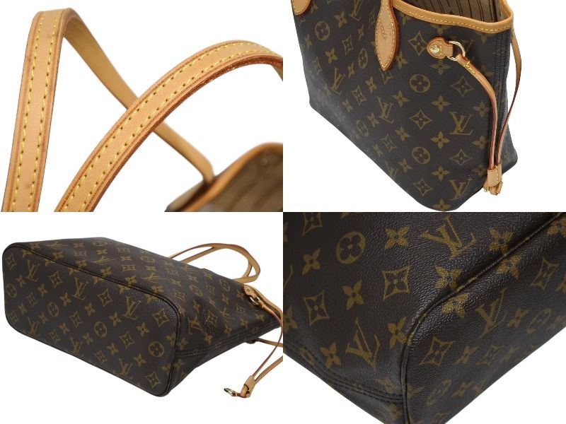 Louis Vuitton Monogram Neverfull PM Handbag Brown Vachetta Leather Gold — view 6
