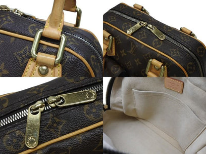 Louis Vuitton Manhattan PM Handbag Vachetta Leather Brown Gold — view 7