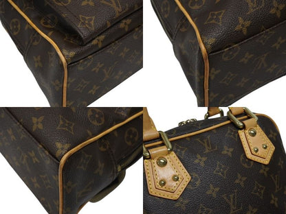 Louis Vuitton Manhattan PM Handbag Vachetta Leather Brown Gold — view 6