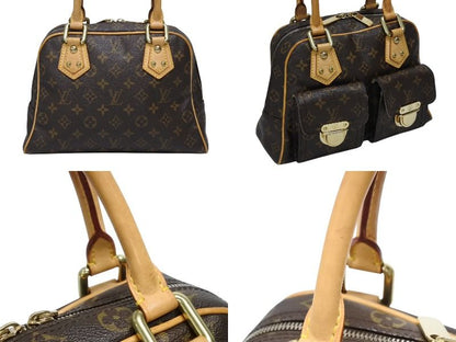 Louis Vuitton Manhattan PM Handbag Vachetta Leather Brown Gold — view 3