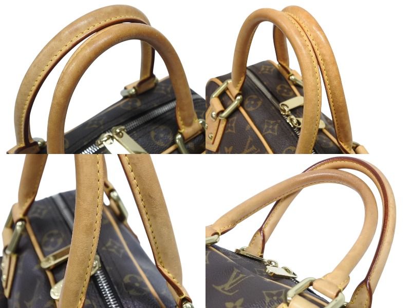 Louis Vuitton Manhattan PM Handbag Vachetta Leather Brown Gold — view 4