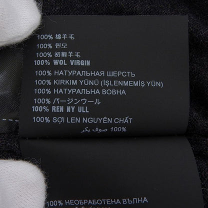 Prada 2023 Dna959 Virgin Wool Long Sleeve Knit Cardigan Charcoal Gray 46 Made