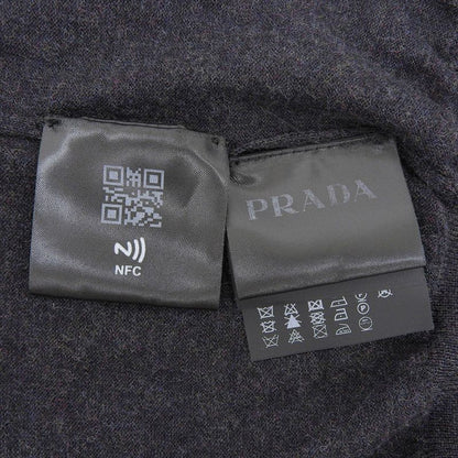 Prada 2023 Dna959 Virgin Wool Long Sleeve Knit Cardigan Charcoal Gray 46 Made