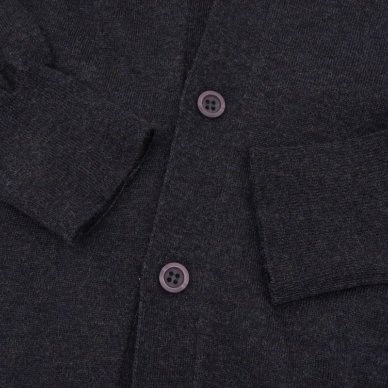 Prada 2023 Dna959 Virgin Wool Long Sleeve Knit Cardigan Charcoal Gray 46 Made
