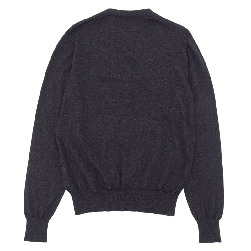 Prada 2023 Dna959 Virgin Wool Long Sleeve Knit Cardigan Charcoal Gray 46 Made