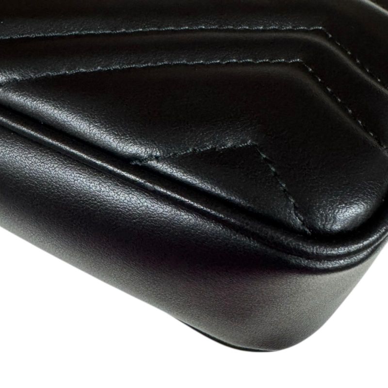 Gucci Super Mini Bag GG Marmont Shoulder Bag Leather 476433 Black Ladies Gucci