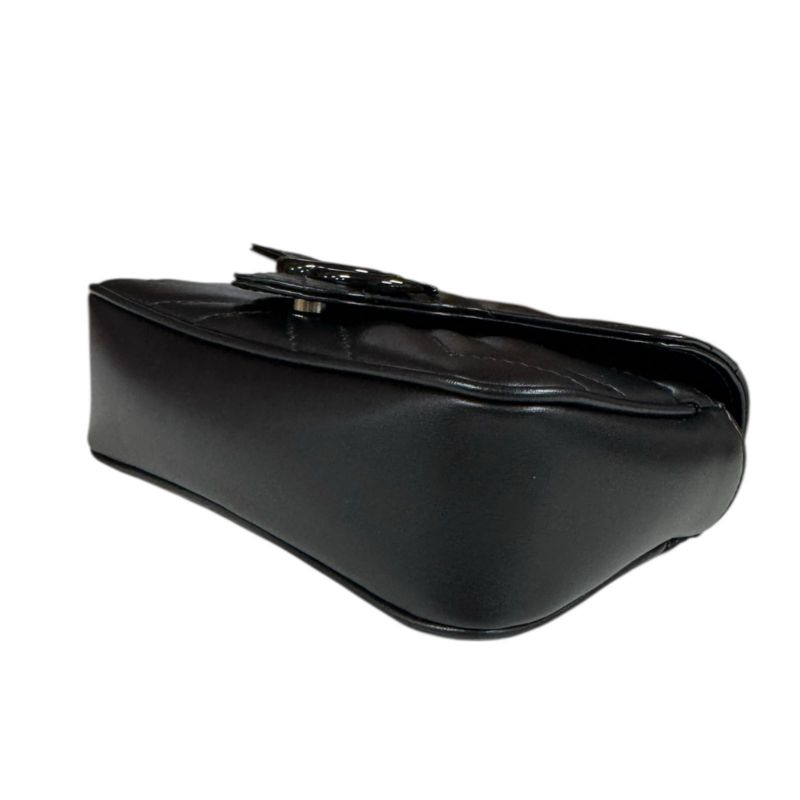 Gucci Super Mini Bag GG Marmont Shoulder Bag Leather 476433 Black Ladies Gucci