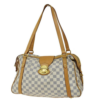 Louis Vuitton Straser PM Shoulder Bag Damier Azure White Leather N42222 25kb069