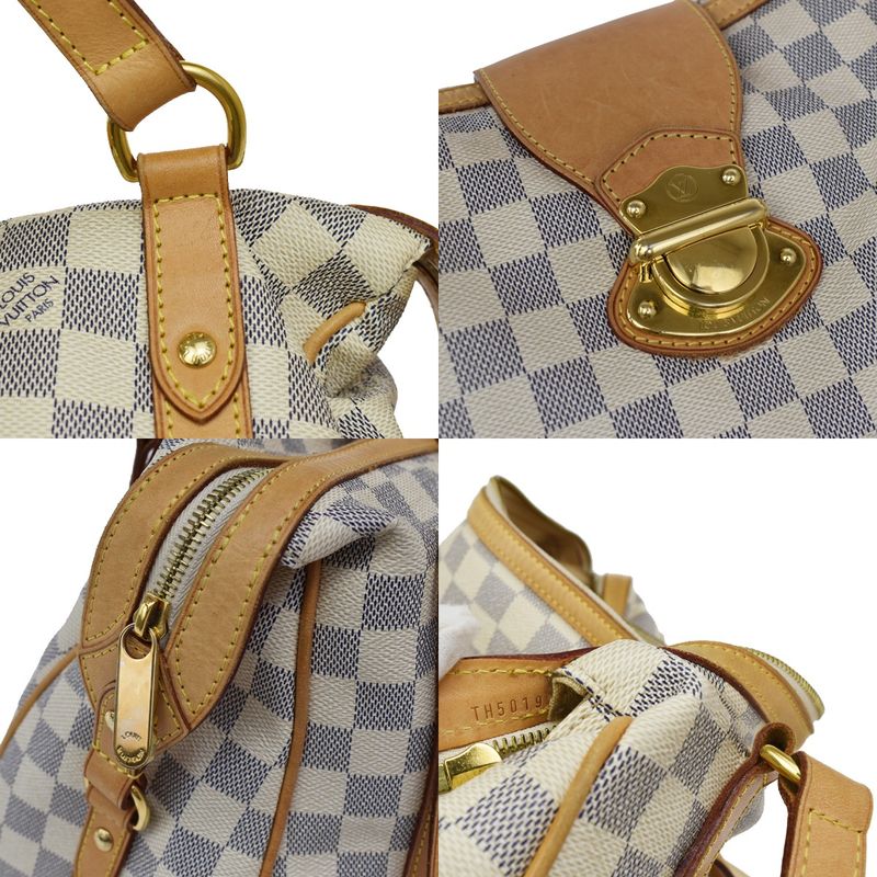 Louis Vuitton Straser PM Shoulder Bag Damier Azure White Leather N42222 25kb069