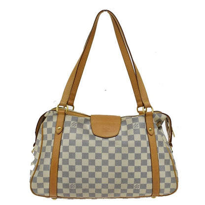 Louis Vuitton Straser PM Shoulder Bag Damier Azure White Leather N42222 25kb069