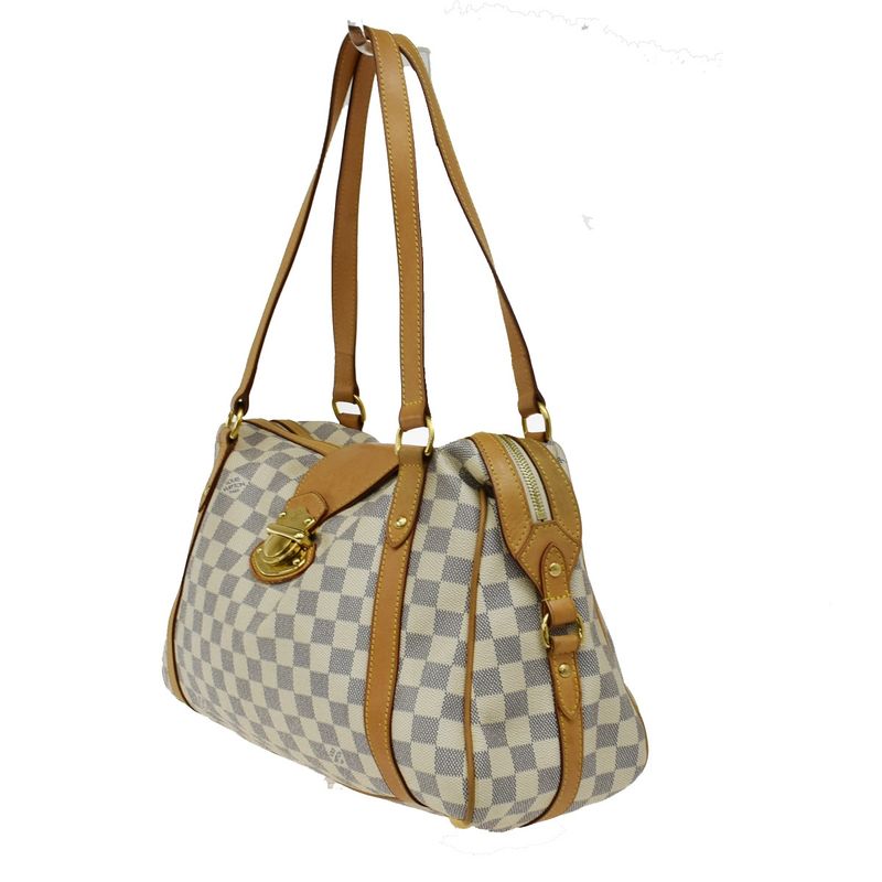 Louis Vuitton Straser PM Shoulder Bag Damier Azure White Leather N42222 25kb069