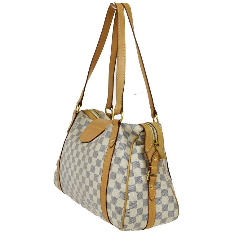 Louis Vuitton Straser PM Shoulder Bag Damier Azure White Leather N42222 25kb069
