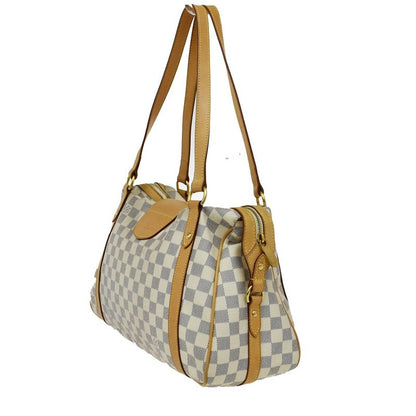 Louis Vuitton Straser PM Shoulder Bag Damier Azure White Leather N42222 25kb069