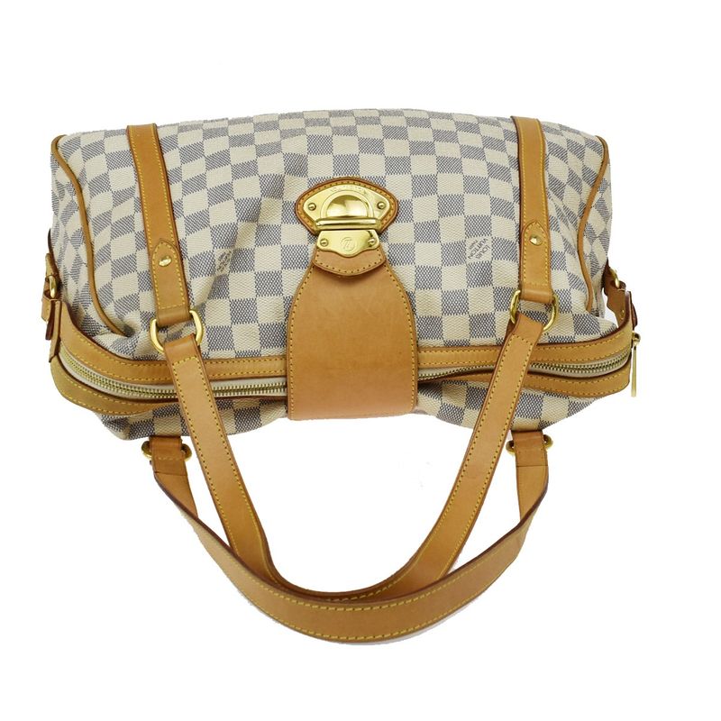 Louis Vuitton Straser PM Shoulder Bag Damier Azure White Leather N42222 25kb069