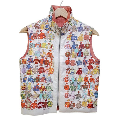Hermes Vest Size SM Women's - White X Orange X Multi Reversible/cotton