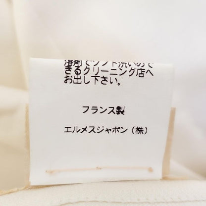 Hermes Long Sleeve Shirt Blouse Size 40 M Women's - Ivory Red And Gray Silk/plea