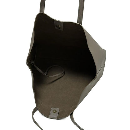 Saint Laurent Paris Tote Bag Shopping Tote 600281 Gray Beige Leather