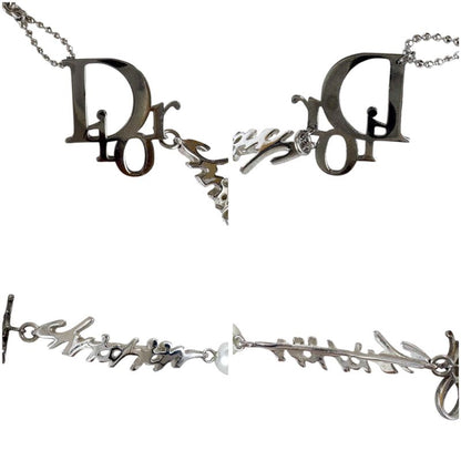 Christian DIOR Silver Logo Plated Pearl Bracelet Silver Hardware SV