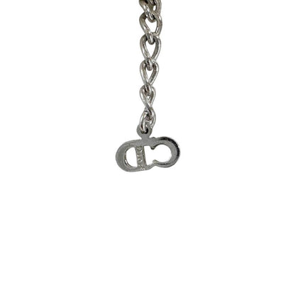 Christian DIOR Silver Logo Plated Pearl Bracelet Silver Hardware SV