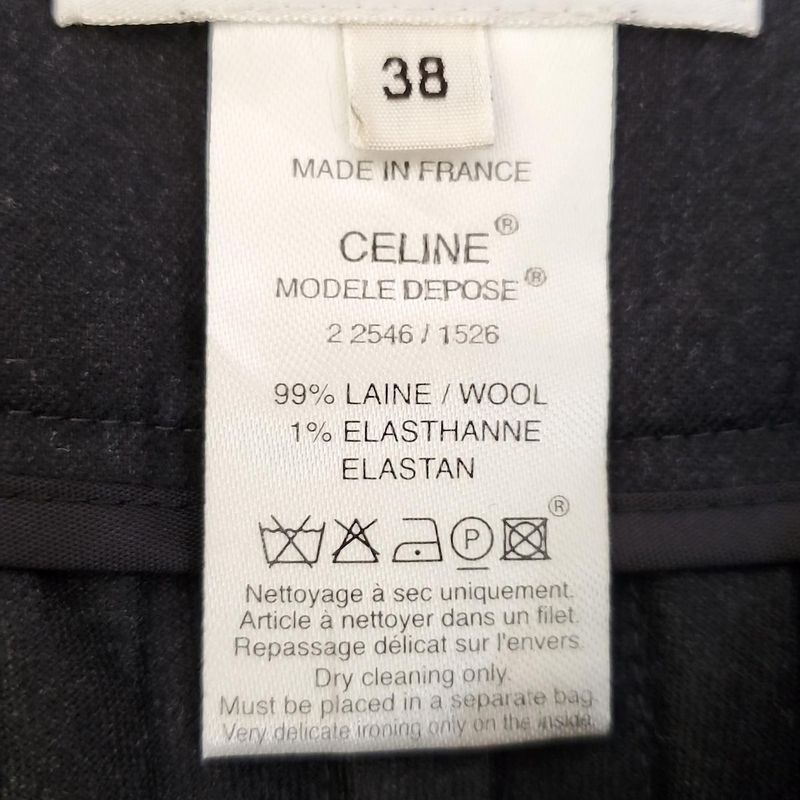 Celine Skirt Size 38 M Women - Dark Gray Knee Length/pleated