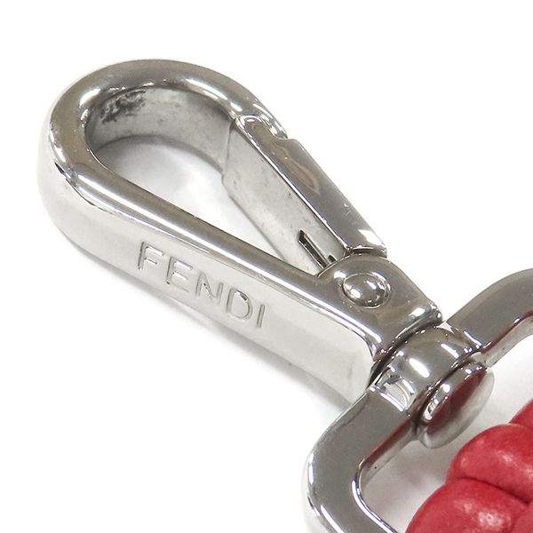 Fendi Shoulder Strap You Mini Mouton Leather Brown and Red Silver Hardware