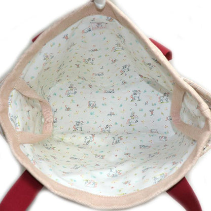 Hermes Cabriole Mothers Bag Tote Bag Red Ladies Used