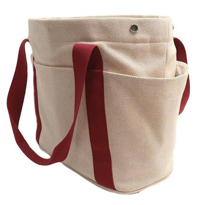 Hermes Cabriole Mothers Bag Tote Bag Red Ladies Used