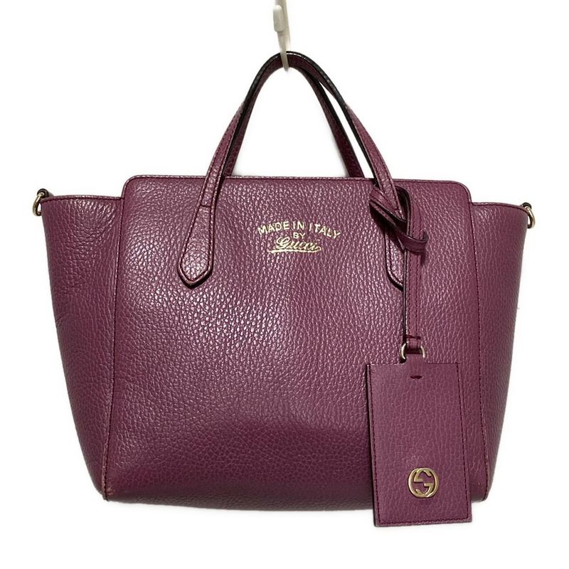 Gucci Handbag Swing 368827 Purple Leather