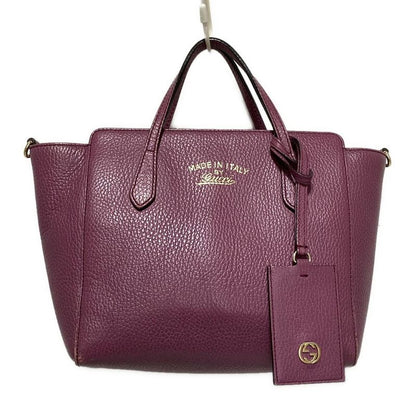 Gucci Handbag Swing 368827 Purple Leather