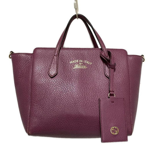Gucci Handbag Swing 368827 Purple Leather