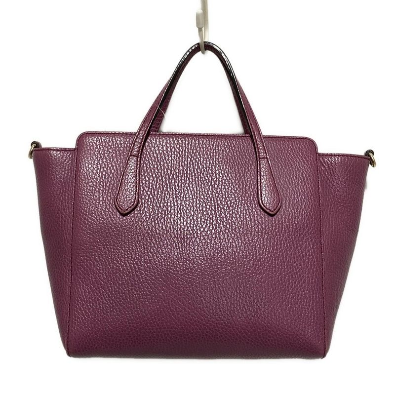 Gucci Handbag Swing 368827 Purple Leather