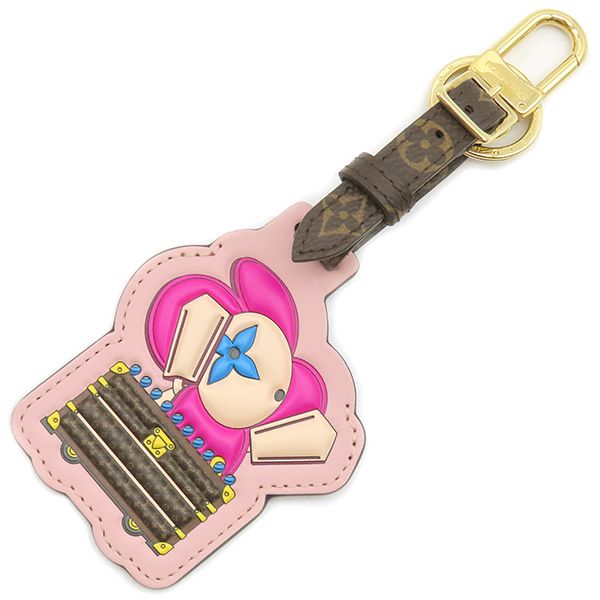 Louis Vuitton Key Holder Porte Cles Tag Vivienne Monogram Canvas Pink Gold