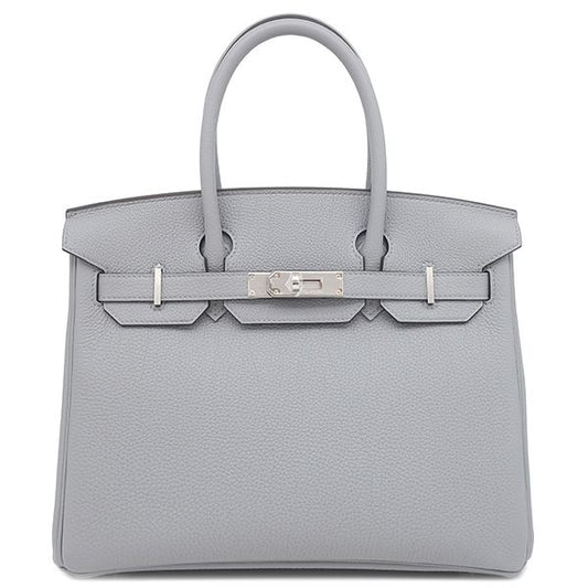 Hermes Handbag Birkin 30 Togo Gripin Tan Silver Hardware Never Used Gray K