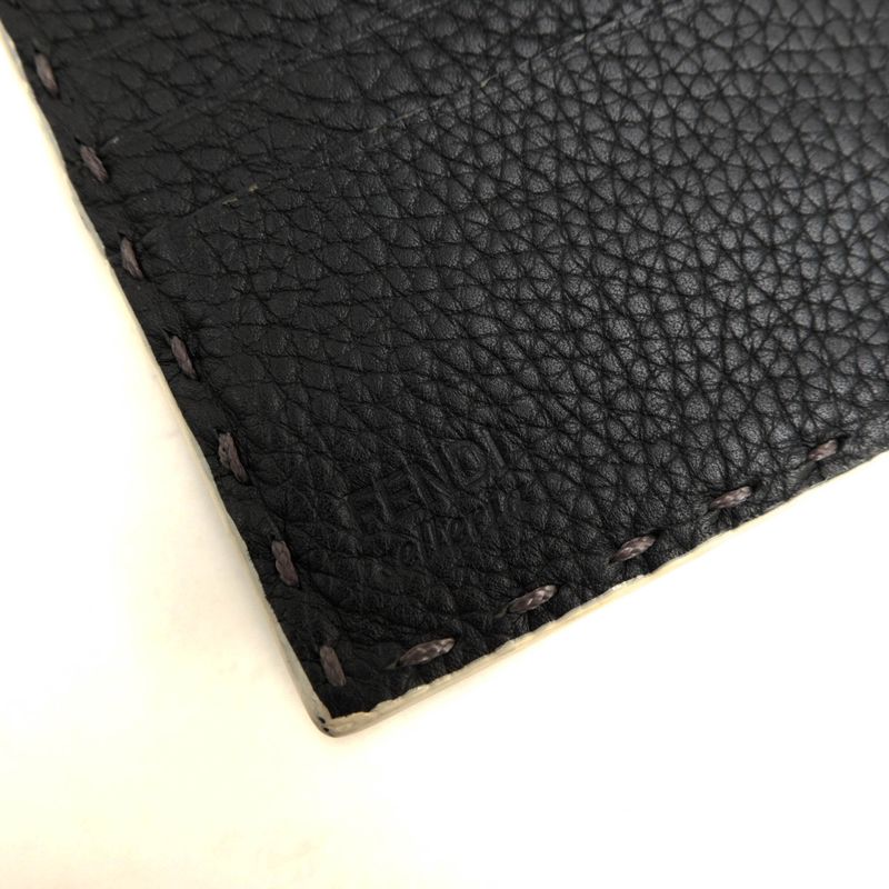 Fendi Wallet Men Wallet Leather Genuine Black 7m0194 74p Coin Wallet Cuoio