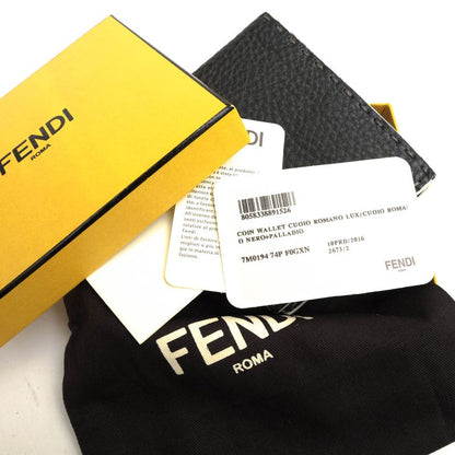 Fendi Wallet Men Wallet Leather Genuine Black 7m0194 74p Coin Wallet Cuoio