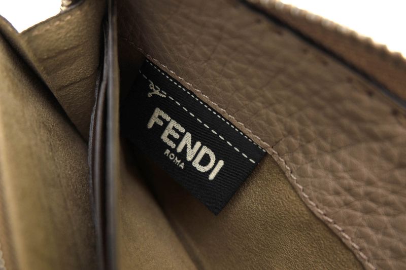 Fendi Long Wallet Women Leather Genuine Leather Gray 8m0374 Selleria Unisex