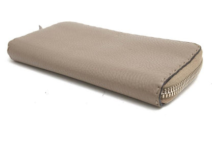 Fendi Long Wallet Women Leather Genuine Leather Gray 8m0374 Selleria Unisex