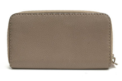 Fendi Long Wallet Women Leather Genuine Leather Gray 8m0374 Selleria Unisex