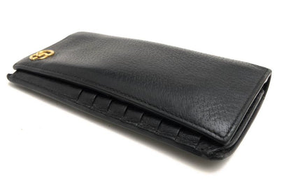 Gucci Long Wallet Men Leather Genuine Black 428740 GG Marmont with Coin Purse