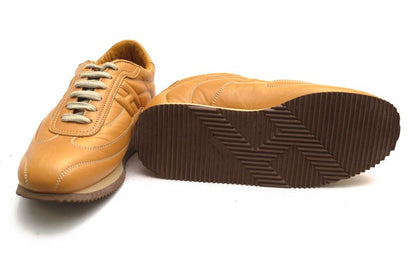 Hermes Shoes Sneakers Shoes Low Cut Ladies Women Leather Genuine Beige Quick H