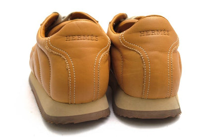 Hermes Shoes Sneakers Shoes Low Cut Ladies Women Leather Genuine Beige Quick H