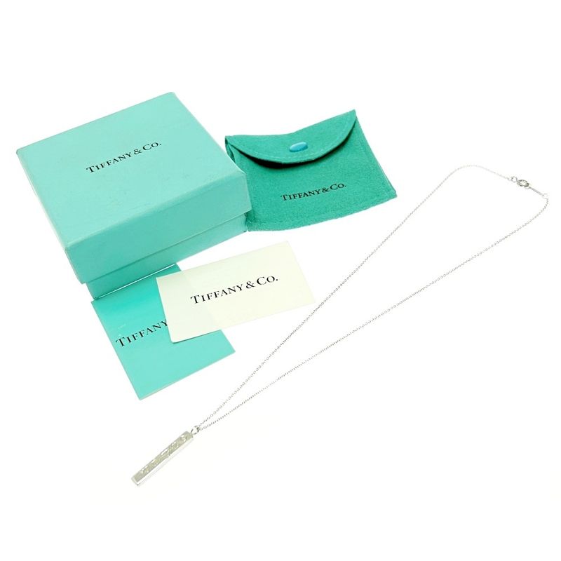 Tiffany & Co Silver Notes Bar 1p Necklace 3.3g 925 Engraved 493485 Necklace
