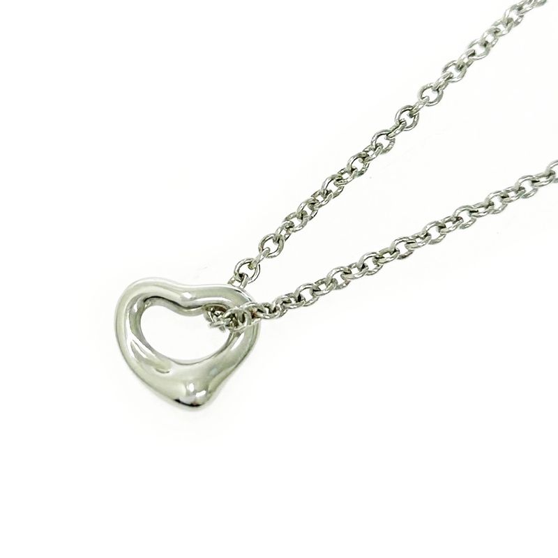 Tiffany & Co Silver Elsa Peretti Open Heart Mini Necklace 1.7g 925 Engraved