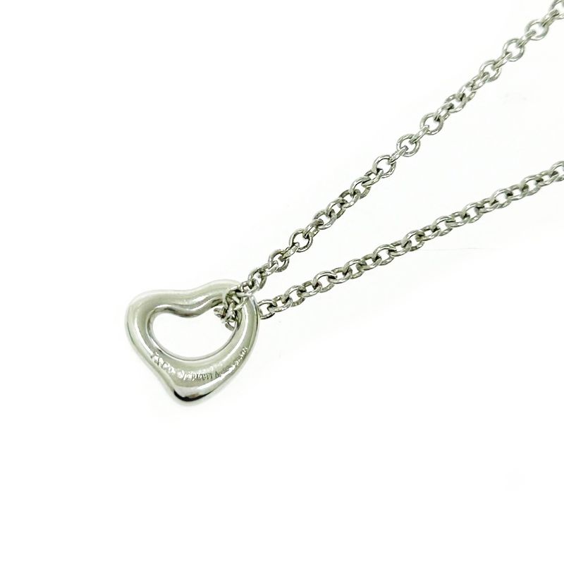 Tiffany & Co Silver Elsa Peretti Open Heart Mini Necklace 1.7g 925 Engraved