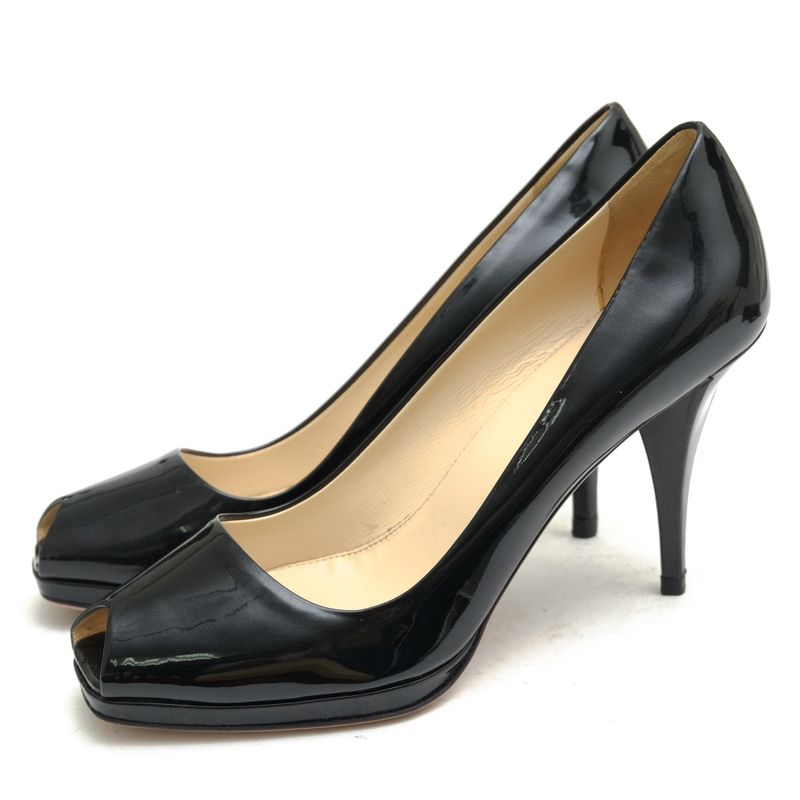 Prada Pumps Shoes Women Women's Patent Leather Enamel Patent Leather Genuine