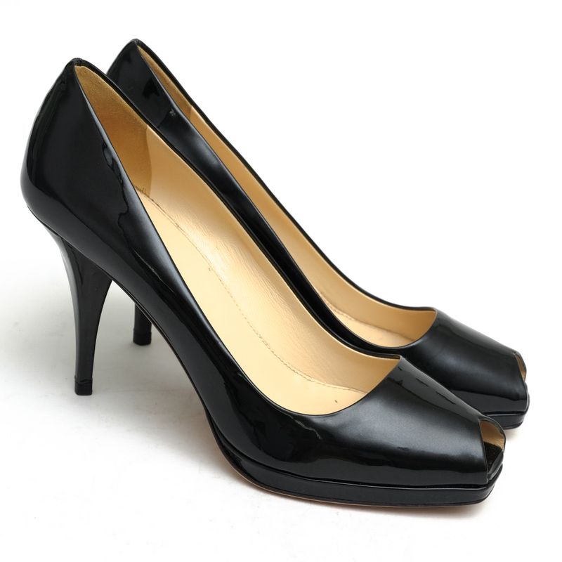 Prada Pumps Shoes Women Women's Patent Leather Enamel Patent Leather Genuine