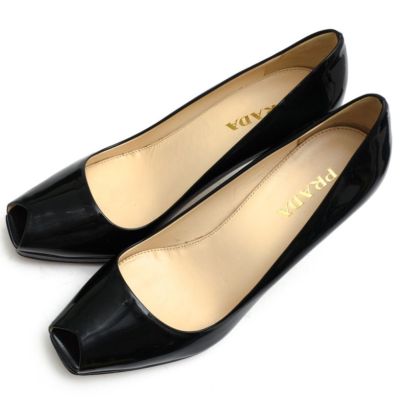 Prada Pumps Shoes Women Women's Patent Leather Enamel Patent Leather Genuine